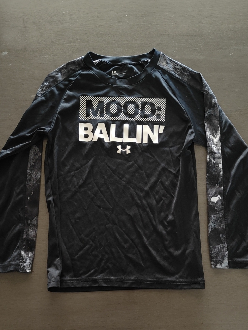Under Armour Black Long Sleeve 'MOOD: BALLIN'' Performance Shirt